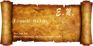 Ecsedi Milán névjegykártya