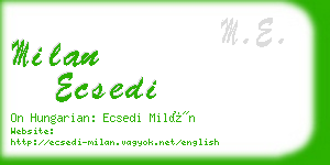 milan ecsedi business card